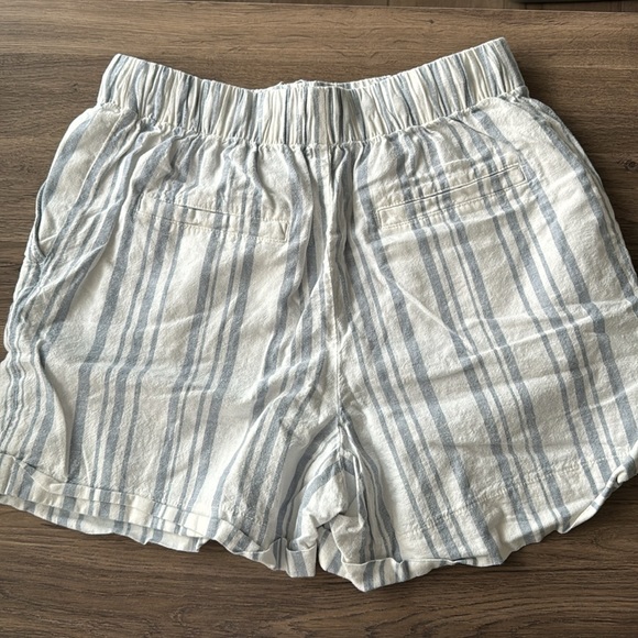 Uniqlo Linen/Cotton Blend Elastic Waist Striped Shorts in Sz Small - Picture 5 of 9
